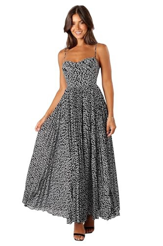Petal & Pup Achanti Pleated Maxi Dress - Black Floral L | Amazon (US)