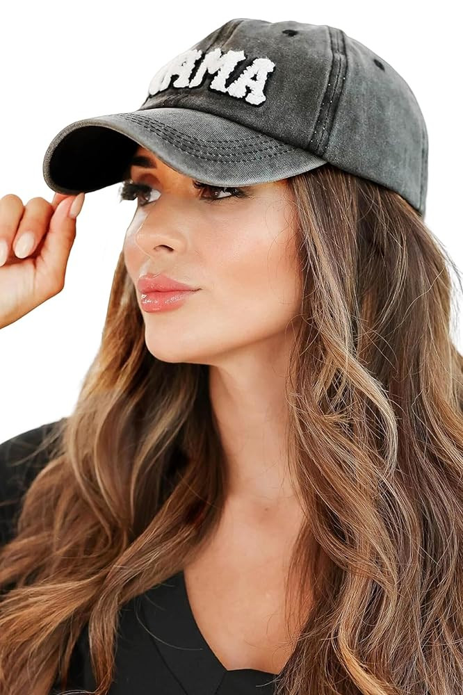 Chenille-Patch Mama-Baseball-Cap Cotton Baseball-Hat-for-Women-Girl Fall-Winter-Summer Outdoor Ca... | Amazon (US)