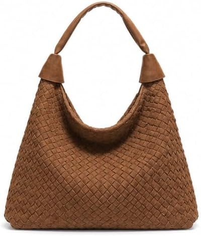 Women’s Oversized Suede Tote Bag, Woven Slouchy Hobo Purse, Large Capacity | Soft woven faux su... | Amazon (US)