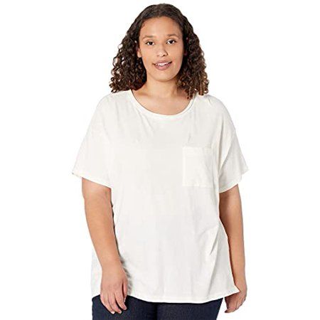 Madewell Plus Softfade Cotton Oversized Pocket Tee Lighthouse 2X | Walmart (US)