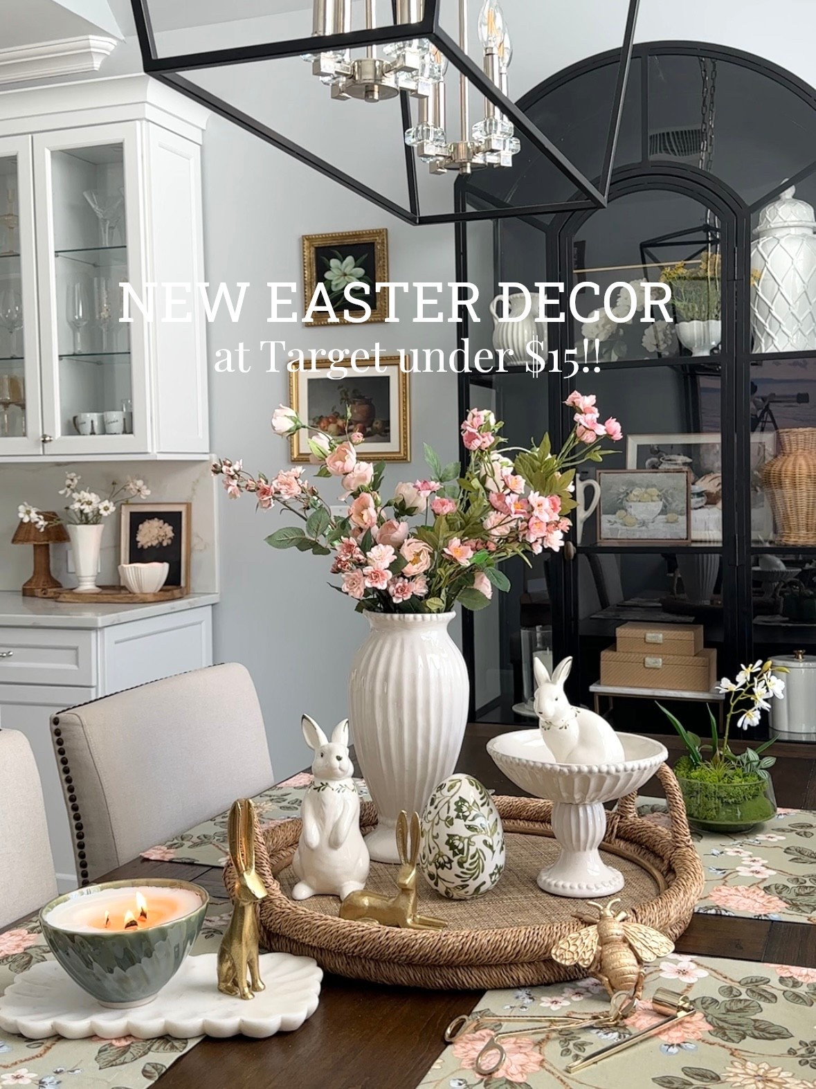 New Easter bunny & egg decor at Target! I styled them with best selling vase collection, pretty pink spring florals, candles, & more home decor accessories. 

#LTKSeasonal #LTKHome