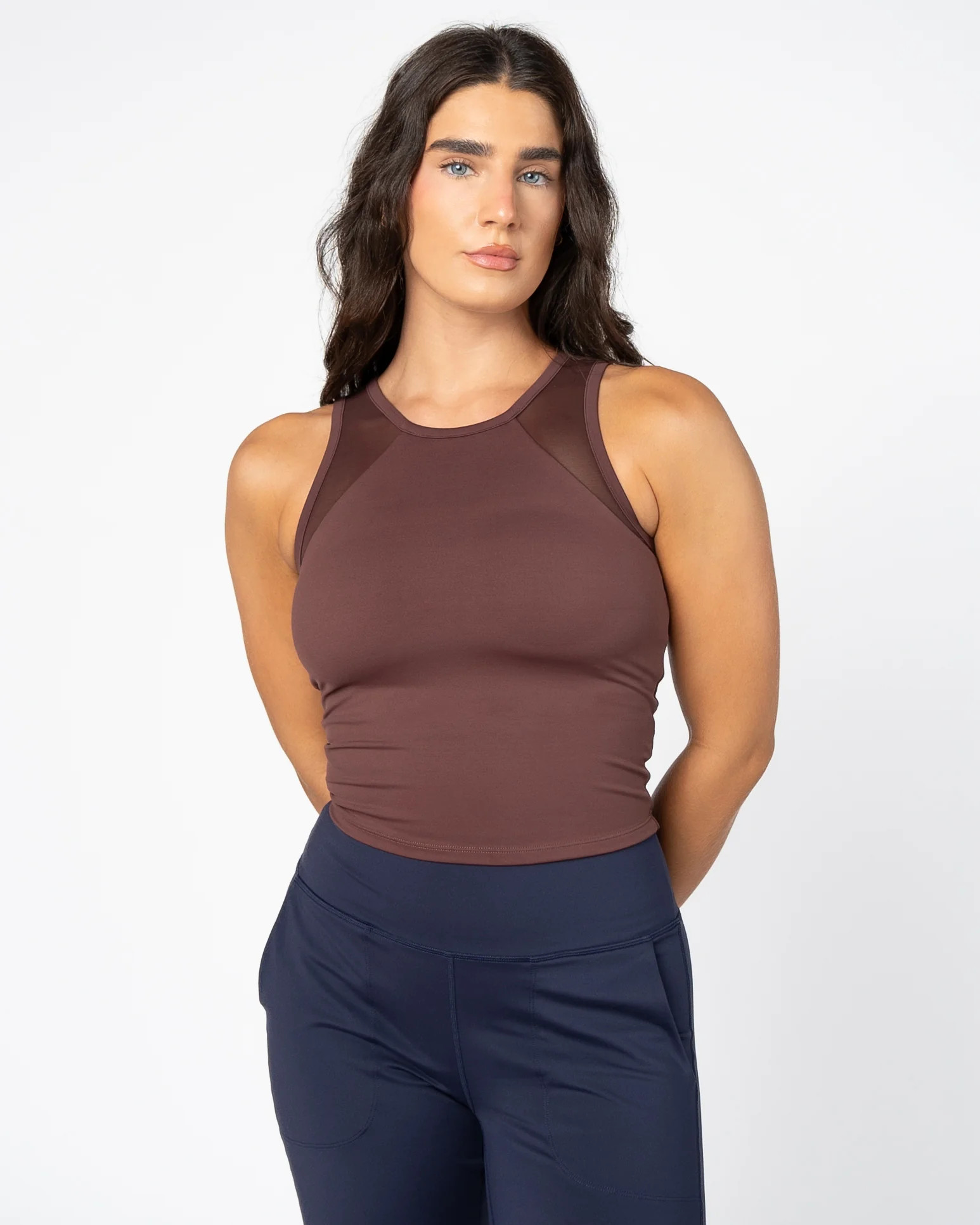 Air Wave Mesh Tank - Fossil | Senita Athletics