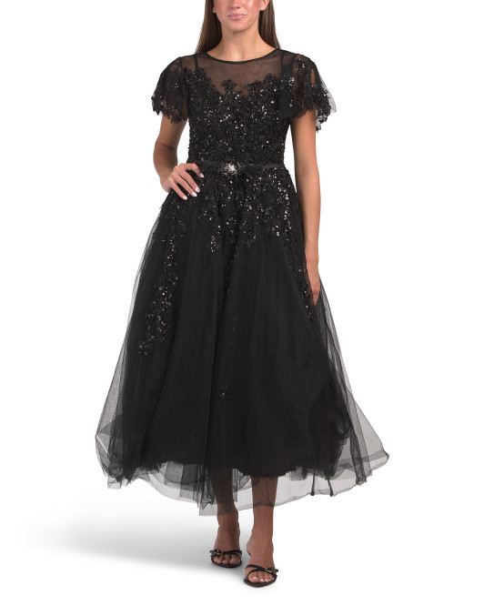 Short Sleeve Embellished Maxi Dress | TJ Maxx