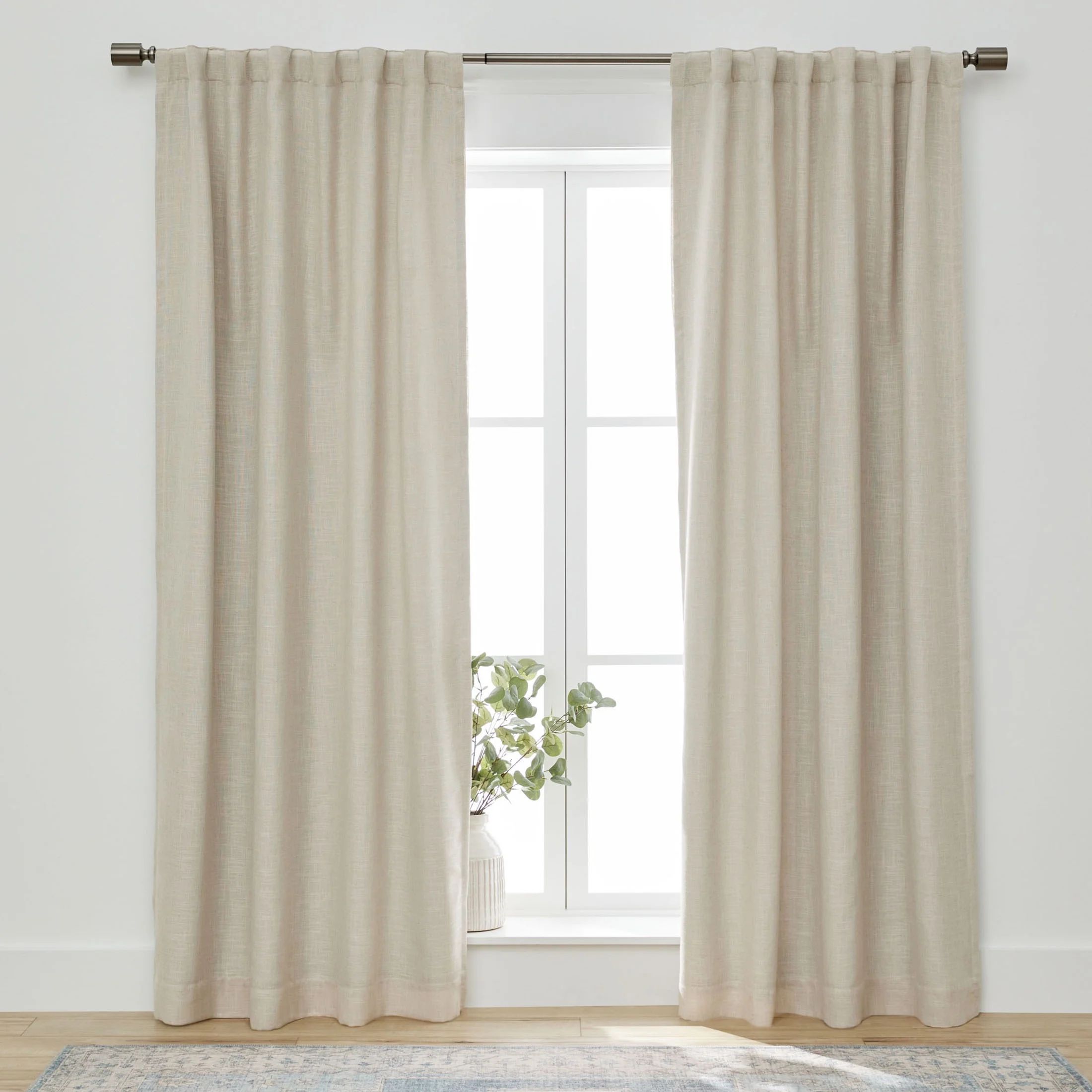 Better Homes & Gardens Blackout Linen Blend Curtain Rod Pocket Back Tab, Single Panel, Papyrus Be... | Walmart (US)