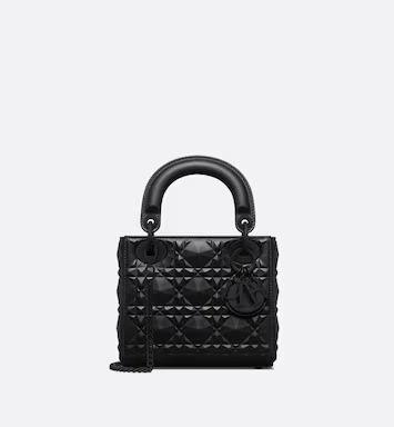 Mini Lady Dior Bag  Black Cannage Calfskin with Diamond Motif | DIOR | Dior Beauty (US)
