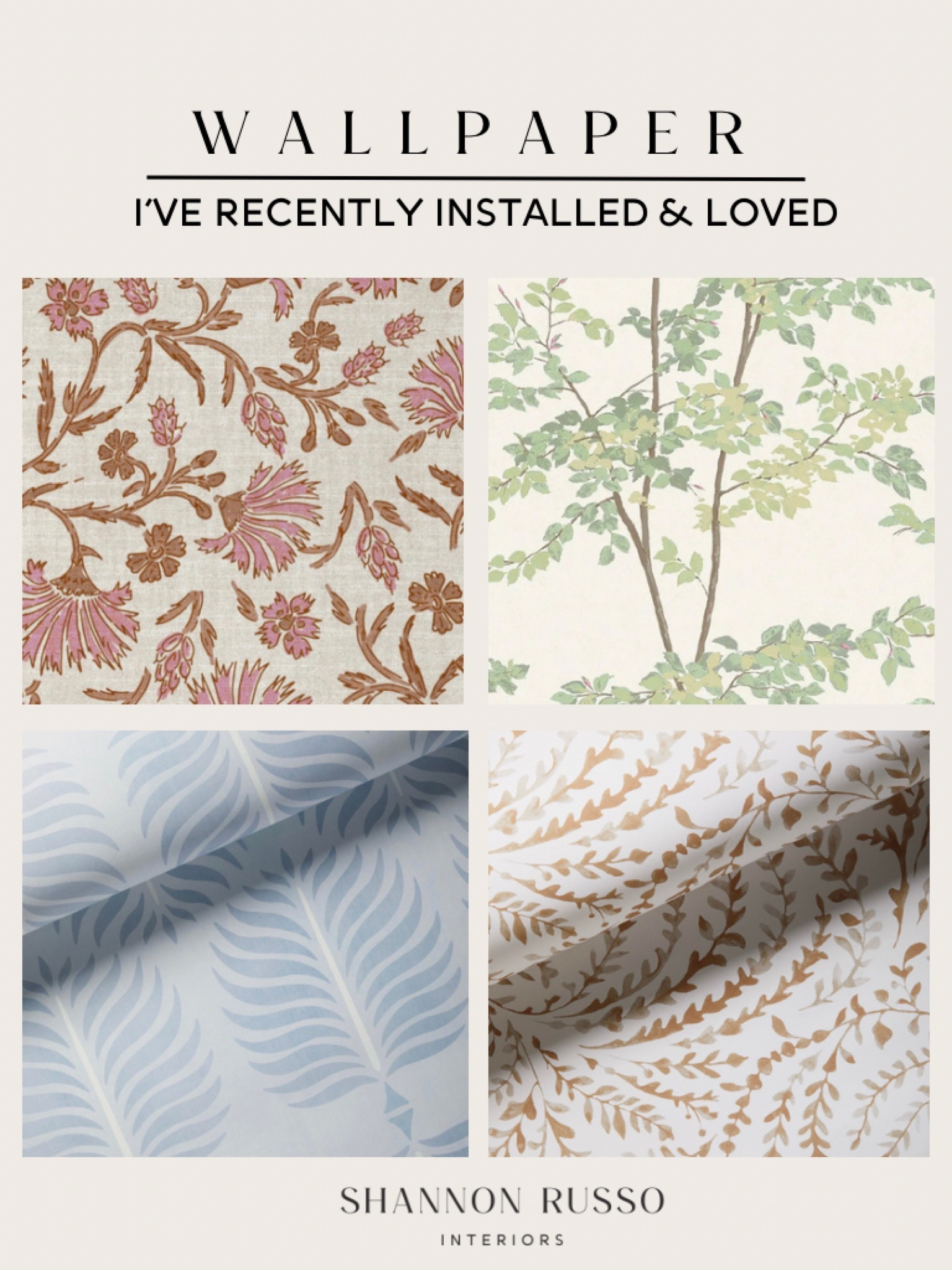 Beautiful, quality patterned wallpaper.

Pink patterned wallpaper, green patterned wallpaper, blue patterned wallpaper, cream neutral wallpaper, coastal wallpaper, bedroom wallpaper, living room wallpaper, dining room wallpaper, Serena and Lily, Spoonflower, classic timeless transitional design

#LTKhome #LTKfamily #LTKstyletip