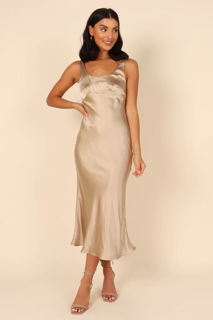 Sawyer Midi Dress - Gold | Petal & Pup (US)