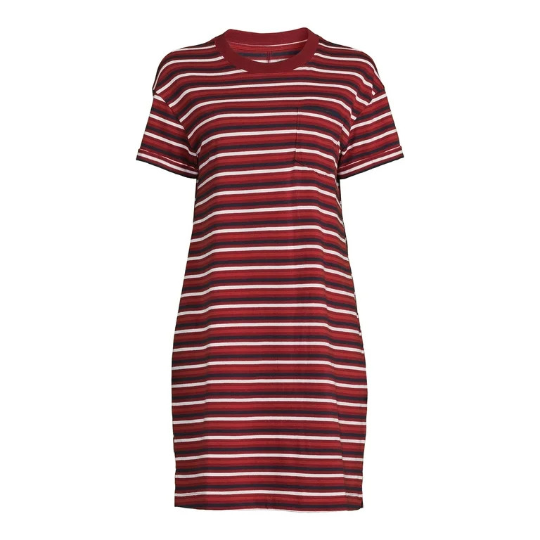 Time and Tru Women's T-Shirt Dress with Chest Pocket | Walmart (US)