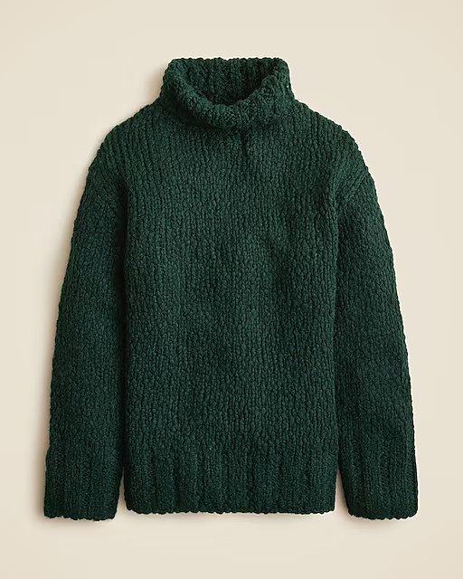 Oversized turtleneck sweater in textured yarn | J. Crew US