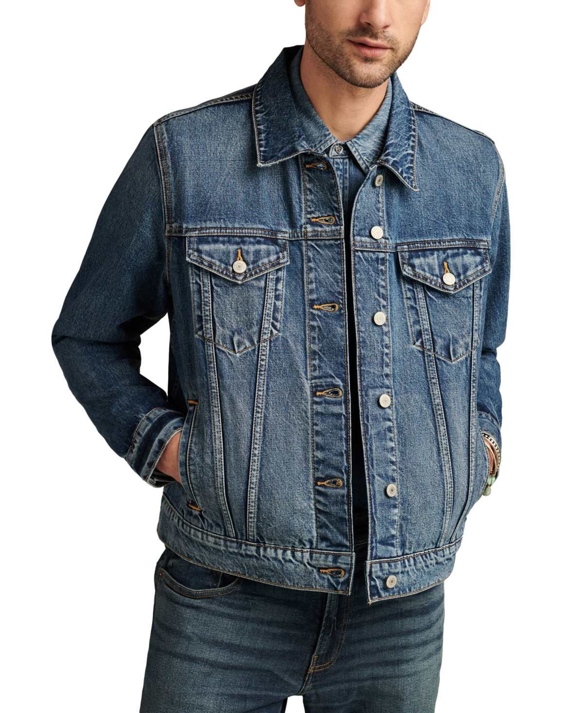 Lucky Brand Men's Denim Trucker Jacket - Altavista | Macy's