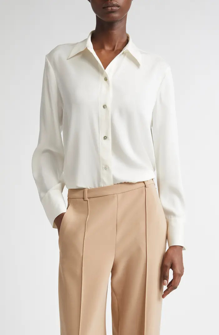 Stretch Silk Button-Up Shirt | Nordstrom