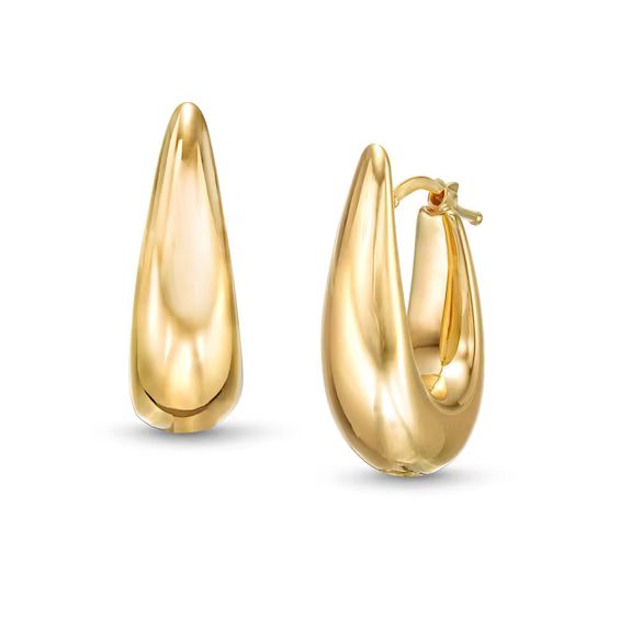 26.0mm Sculpted Hollow 14K Gold Hoop Earrings|Zales | Zales
