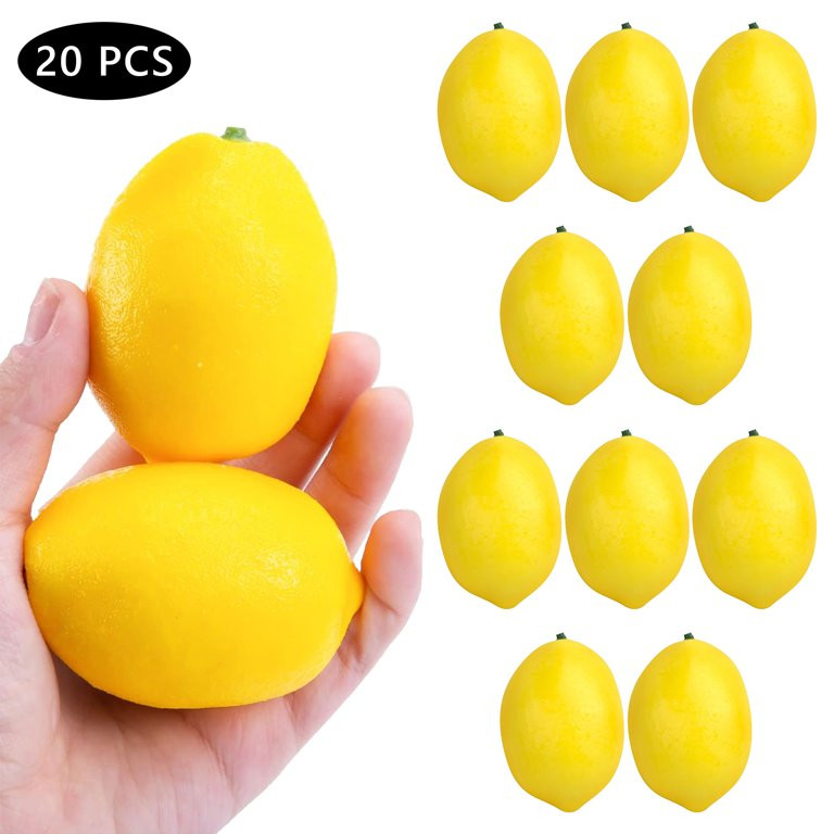 Tripumer 20 Pcs Artificial Fake Lifelike Lemons Realistic Plastic Lemons Decor Simulation Fruit f... | Walmart (US)