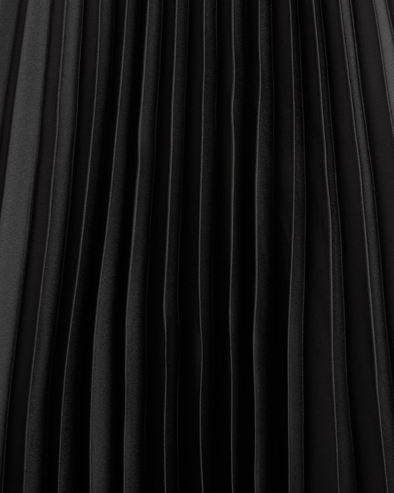 Satin Pleated Cutout Maxi Dress | Abercrombie & Fitch (US)