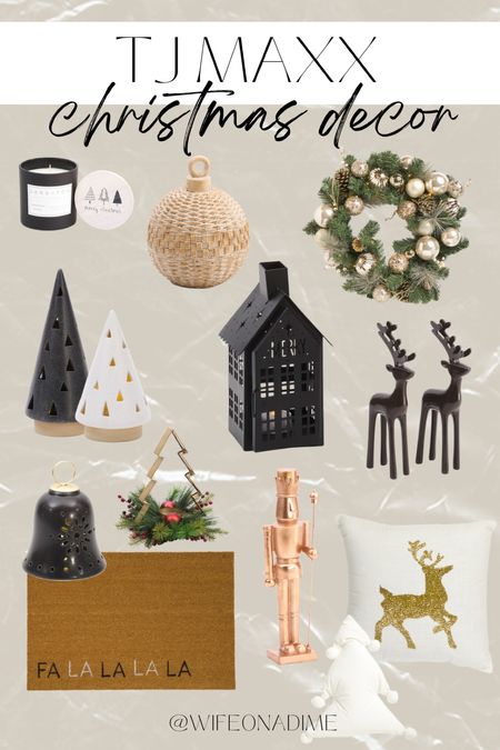 Are you all decorated for Christmas!? Here are some of my top finds from TJ Maxx! Love the neutral, gold and black colors 🙌🏻 

Christmas decor, home decor, simple home decor, Christmas finds, Christmas wreath, Christmas doormat, Christmas throw pillows, Christmas tree decor, nutcracker, resin decor, look for less, pottery barn dupe

#LTKunder100 #LTKunder50

#LTKhome #LTKHoliday #LTKSeasonal