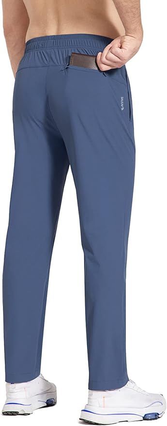 BALEAF Men's Running Pants Elastic Waist Lightweight Jogging Stretch Golf Workout Pants with Zipp... | Amazon (US)