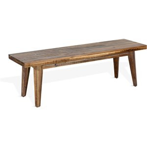Sunny Designs Havana 60" Farmhouse Mahogany Wood Bench in Light Brown | Cymax