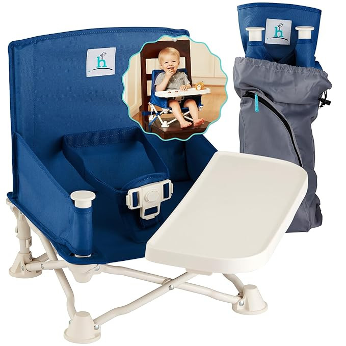 Hiccapop OmniBoost Travel Booster Seat with Tray for Baby | Folding Portable Baby Booster Seat fo... | Amazon (US)