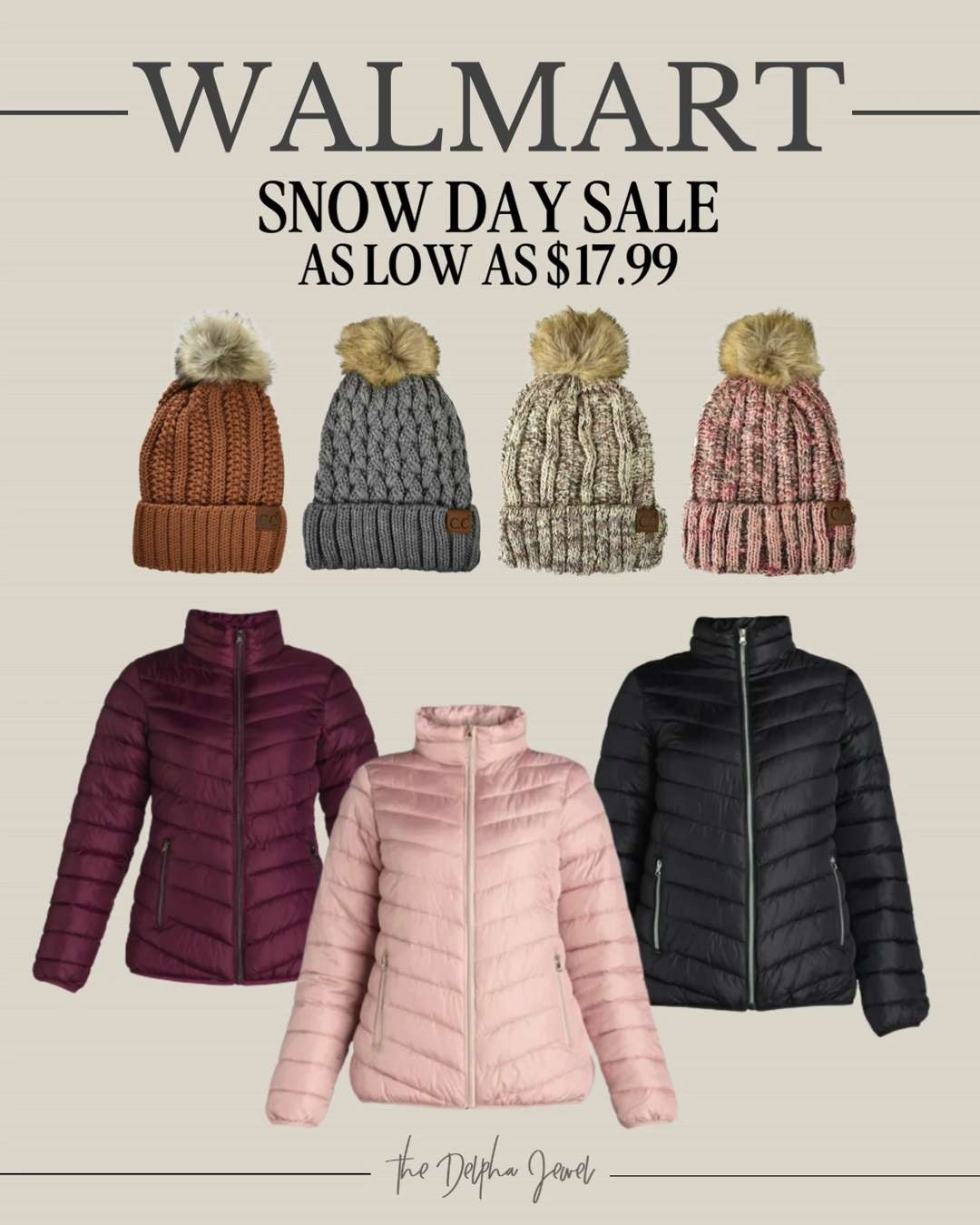 Walmart helping us get ready for the cold with a snow sale! These puffer jackets are SO warm and who doesn't love a cable knit hat! 

 #LTKSeasonal #LTKSaleAlert #LTKFindsUnder50