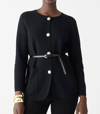 NEW J.CREW BLACK GISELLE SWEATER BLAZER BUTTON FRONT BO154 SIZE XS | eBay US