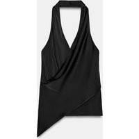 Zara - Satin Halter Top - Black - S - Woman | Zara US