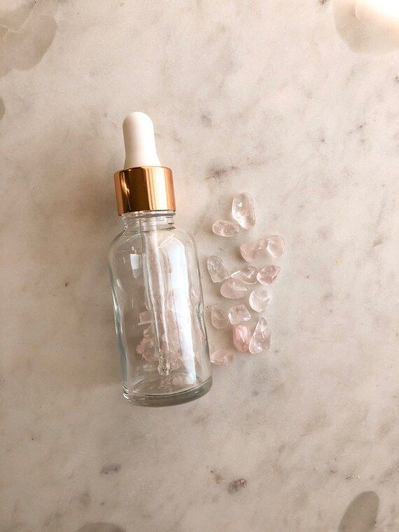 Rose Quartz 1oz (30ML) Glass Dropper Bottle | Etsy (US)