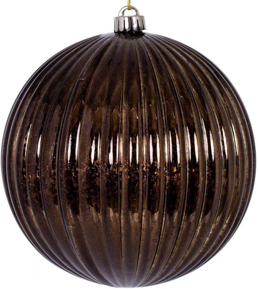 Vickerman 695906-6" Chocolate Mercury Lined Ball Christmas Tree Ornament (4 pack) (N162475) | Amazon (US)