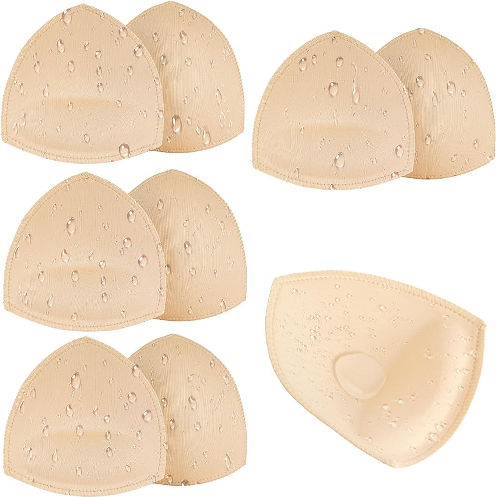 Waterproof Swimsuit Bra Pad Inserts 4 Pairs, Push up Bra Pads Sewn Padded for Bikini Sports Bra A... | Amazon (US)