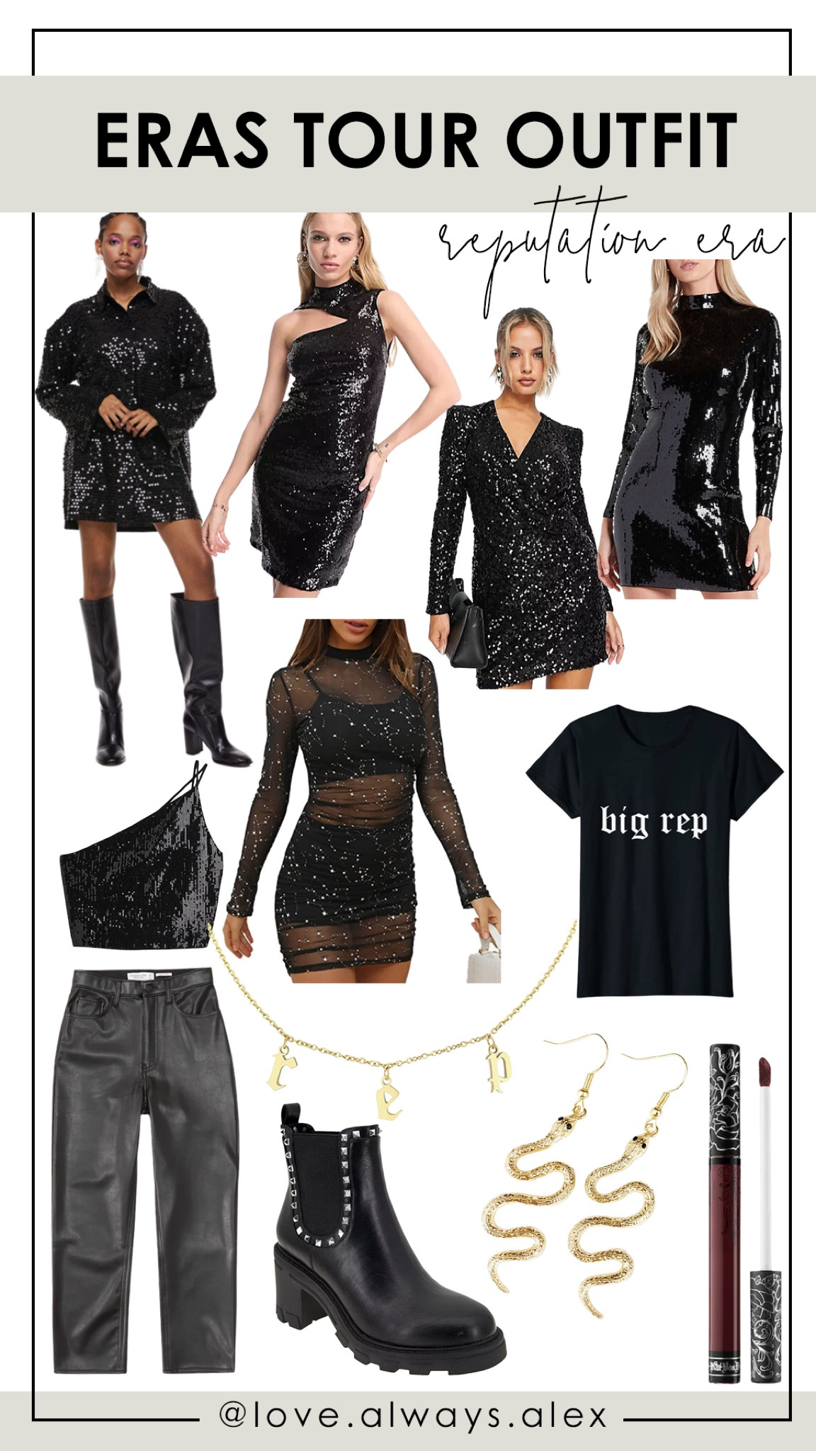 Taylor Swift Eras Tour Outfit Inspo -reputation era