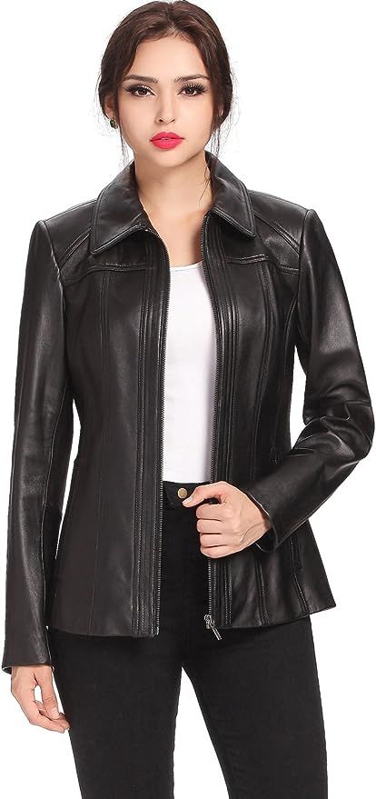 BGSD Women's Ellen Lambskin Leather Jacket (Regular & Plus Size & Petite) | Amazon (US)