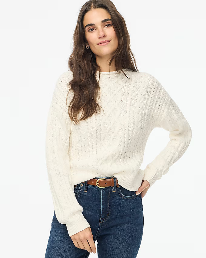 Mockneck cable-knit sweater | J.Crew Factory