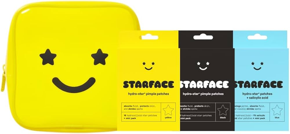 Starface Big Lil Gift Set - Hydrocolloid Pimple Patches Yellow and Black (32ct), Hydro-Star + Sal... | Amazon (US)