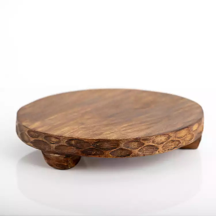 Ryder Mango Wood Footed Server, 10 in. | Kirkland's Home