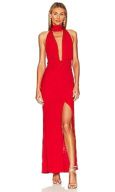 Alice + Olivia Resse Gown in Perfect Ruby from Revolve.com | Revolve Clothing (Global)