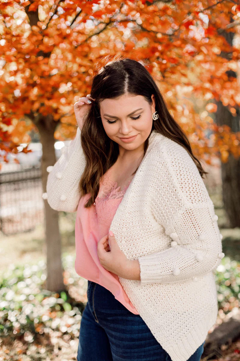 Pom Pom Cardigan Inspired by Kelsey Gross | Inspired Boutique