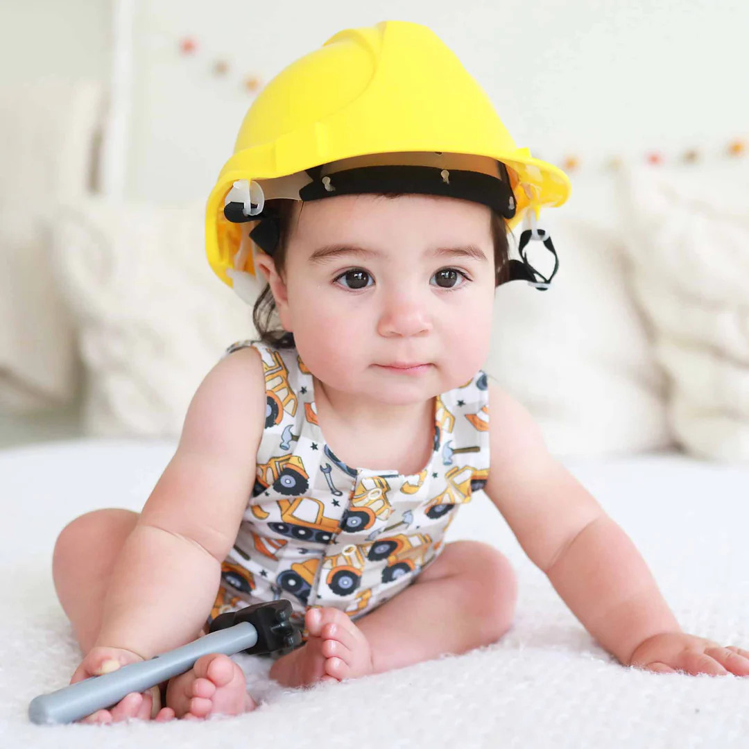 Sleeveless Snap Romper | Under Construction | Caden Lane