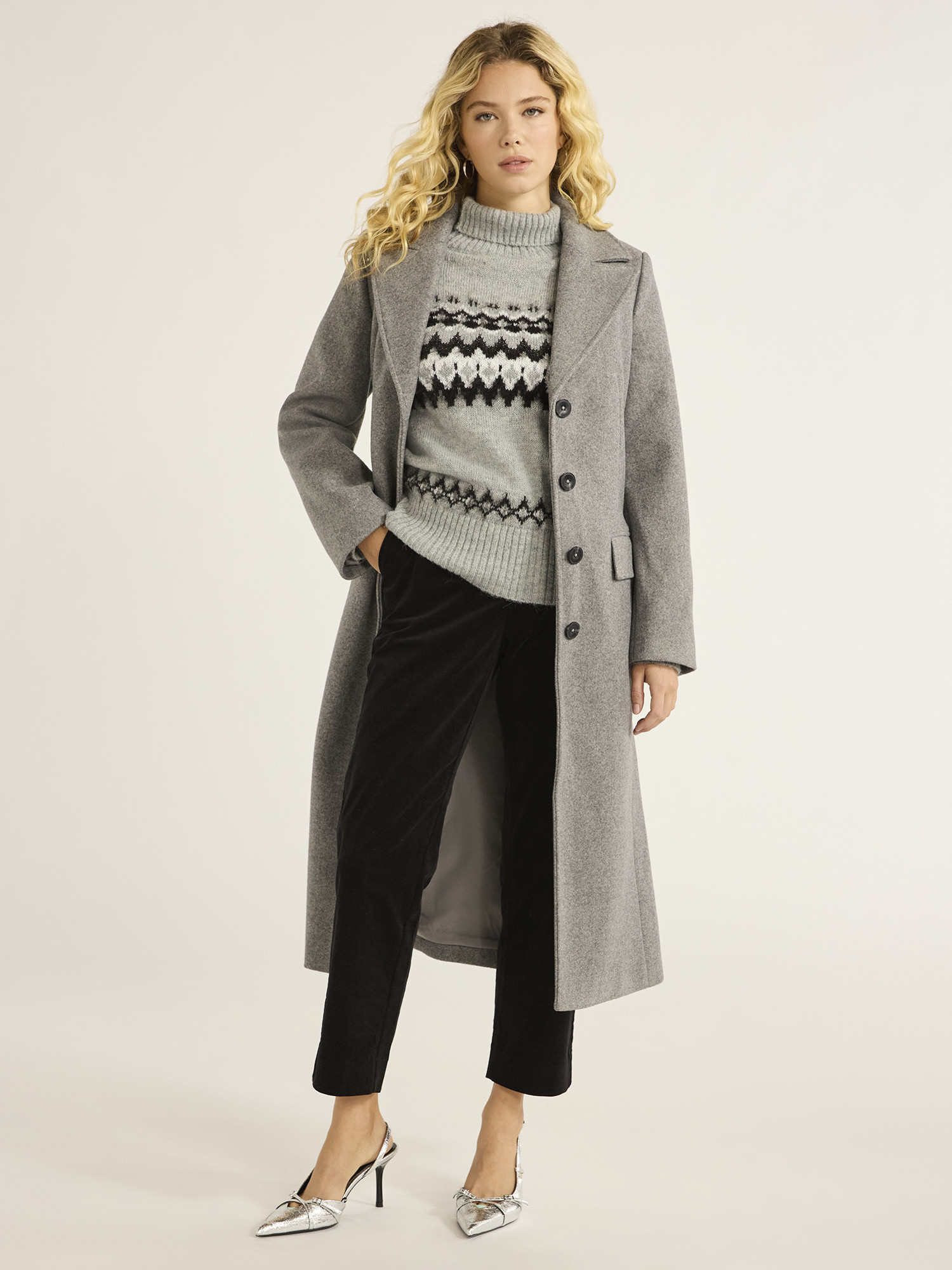 Free Assembly Women’s Faux Wool Long Coat, Sizes XS-XXL | Walmart (US)