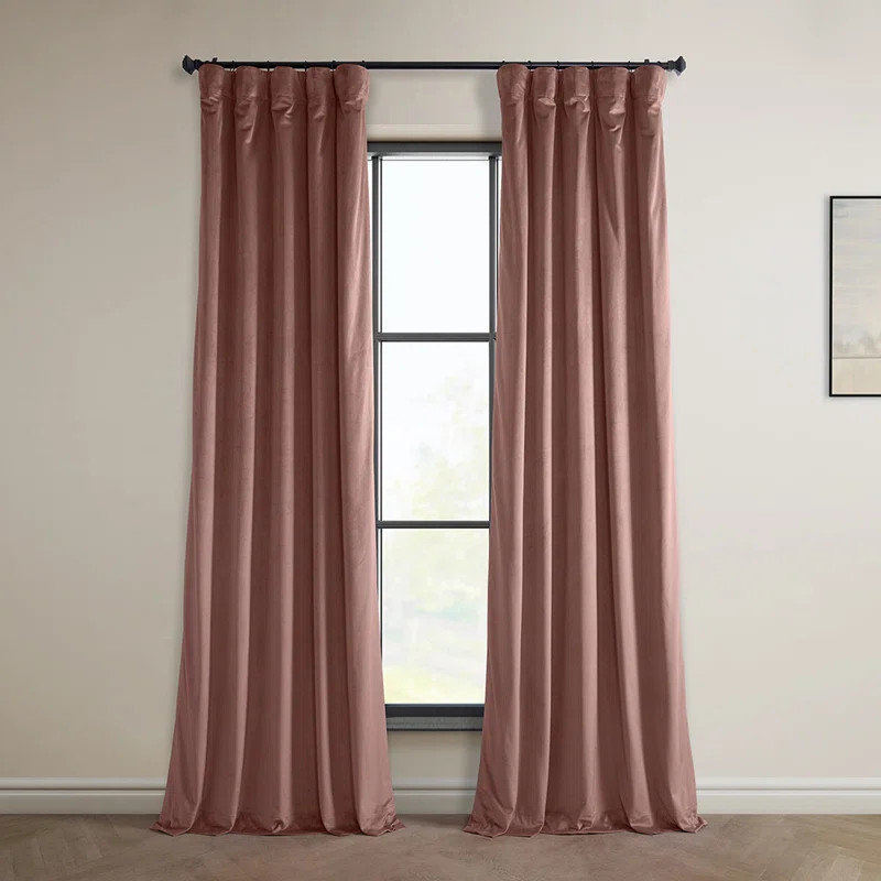 Matra Plush Velvet Curtains for Bedroom - Room Darkening Curtains for Living Room Window Single P... | AllModern
