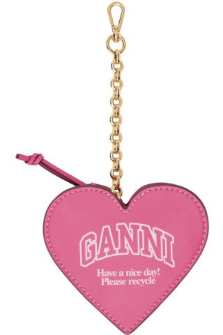 Pink Funny Heart Zipped Coin Purse | SSENSE