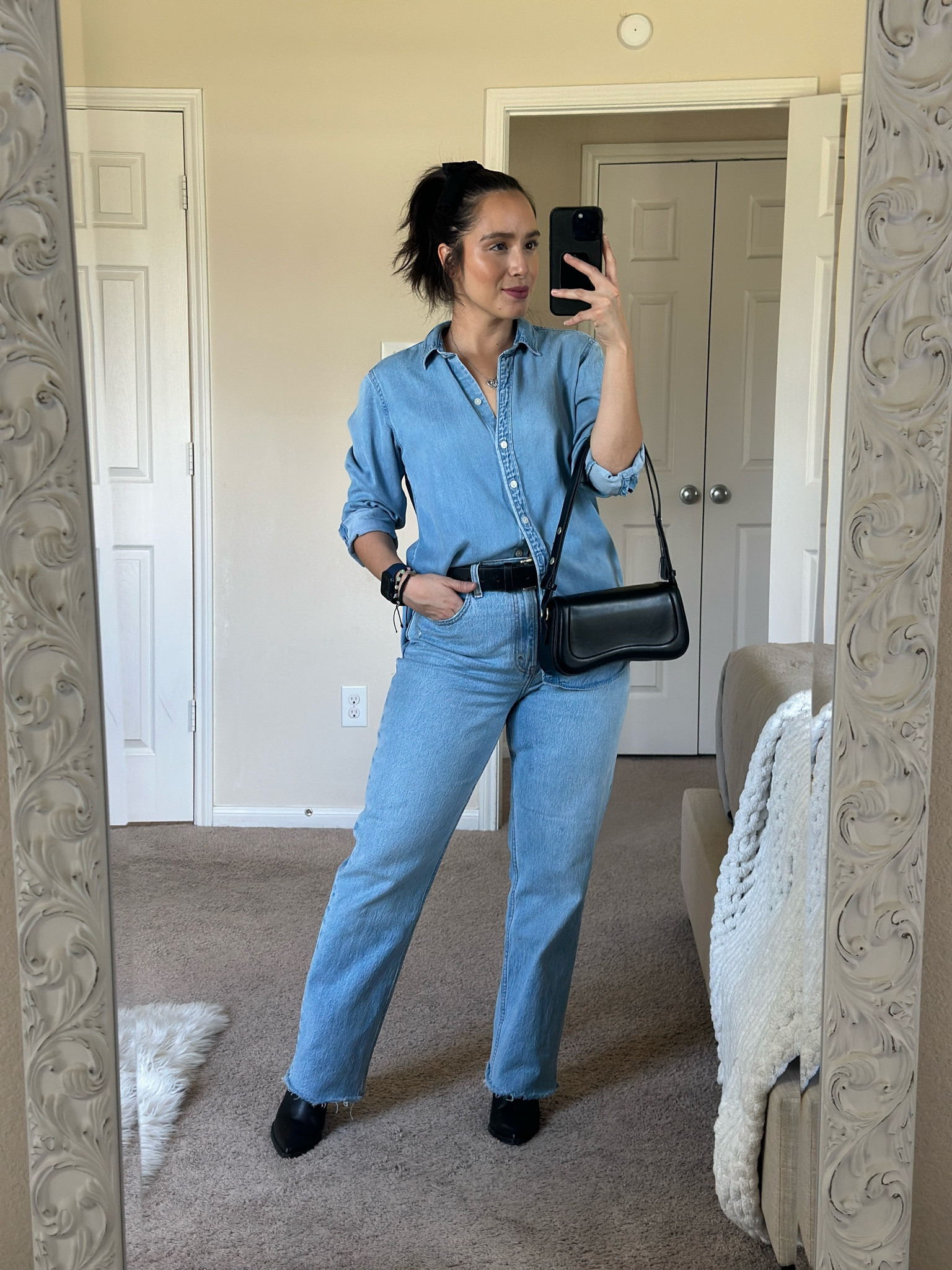 Denim on denim outfit

Fall fashion trend
Denim outfit ideas
Fall outfit ideas
Transition to Fall Fashion
Outfit ideas 
Women outfit ideas
Mom style
Toddler mom fashion
Toddler mom style
Easy mom outfit
Petite friendly
Curvy petite fashion
Curvy 
Petite outfit
Black booties
Cute black bag
Amazon bag

#LTKStyleTip #LTKSeasonal #LTKWorkwear