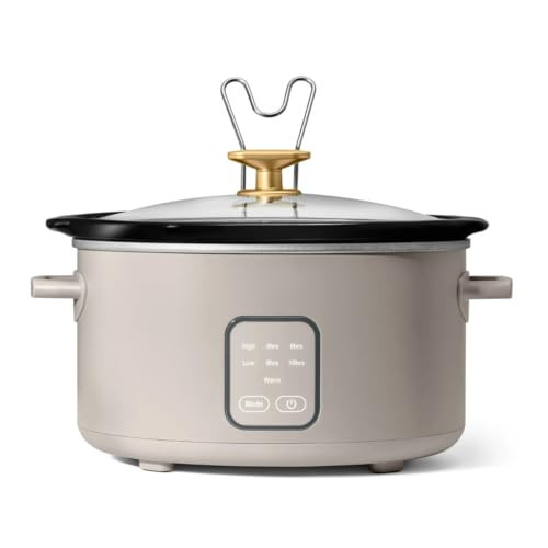 Wonderful 4-Qt Programmable Slow Cooker by Drew Barrymore-5 Preset Cooking Functions, Digital Countdown Timer, Dishwasher-Safe Parts and Cool-Touch Handles (Porcini Taupe) | Amazon (US)