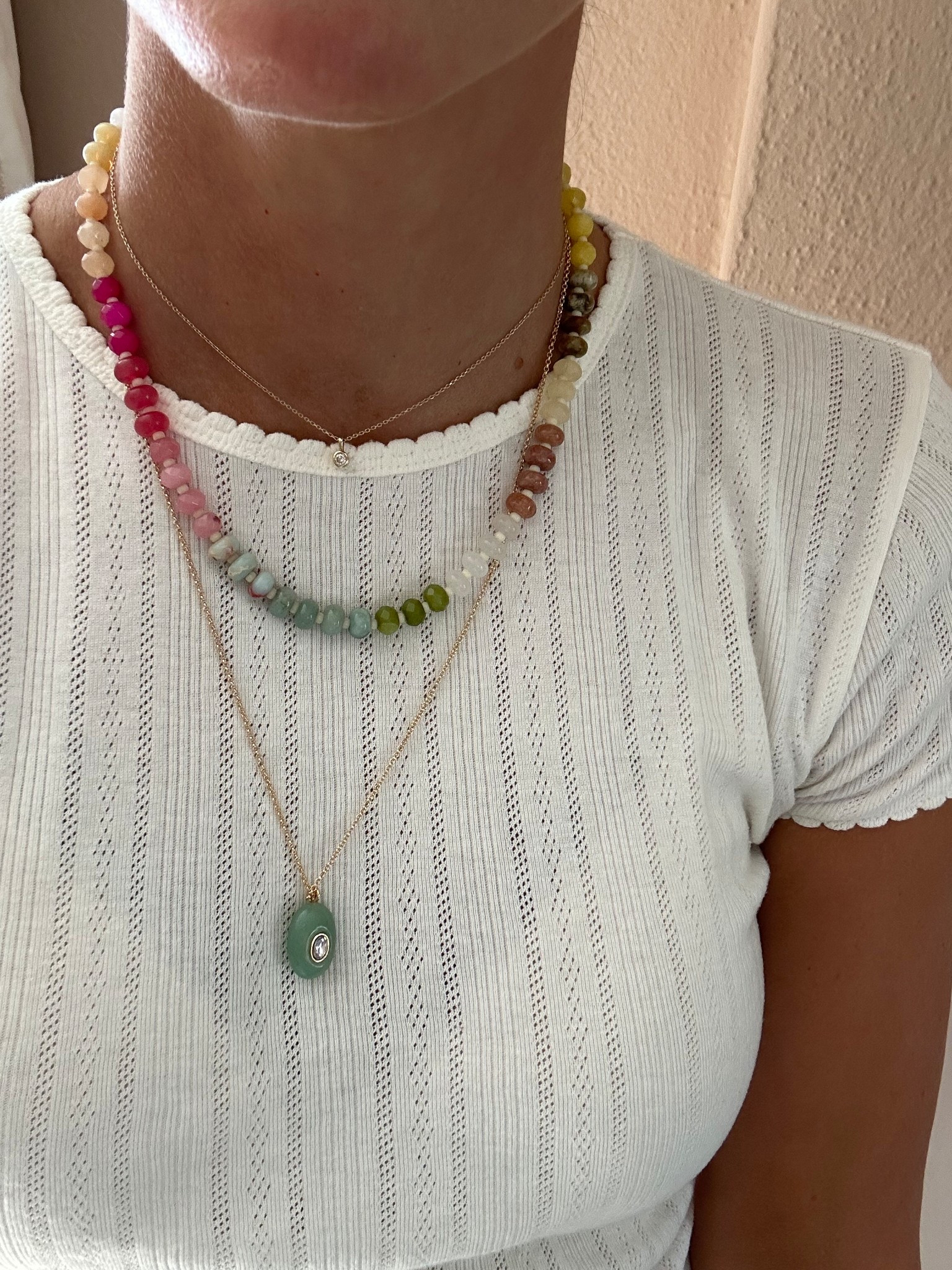 Pointelle, necklaces stack, gemstones, mom style 

#LTKFindsUnder50 #LTKFindsUnder100 #LTKSeasonal