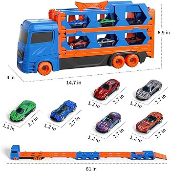 iHaHa Toddler Toys for 3 4 5 6 Years Old Boys, Die-Cast Transport Truck Car Toys 64 -Inch Race Tr... | Amazon (US)