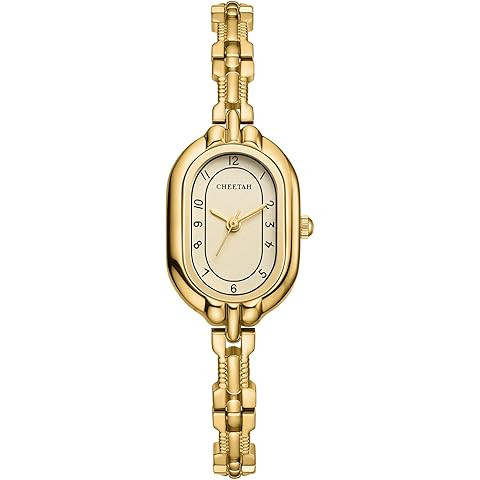 Amazon.com: CARLIEN Women Vintage Petite Bracelet Gold Dainty Watch Small Oval Analog Quartz Watc... | Amazon (US)