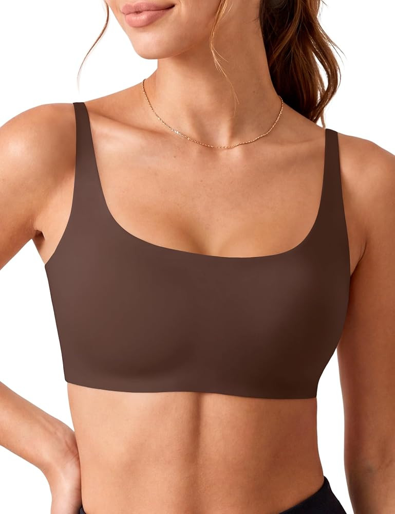 NIASOUL Women's Wireless Seamless Bralette, Square Neck Soft Support Bra | Amazon (US)