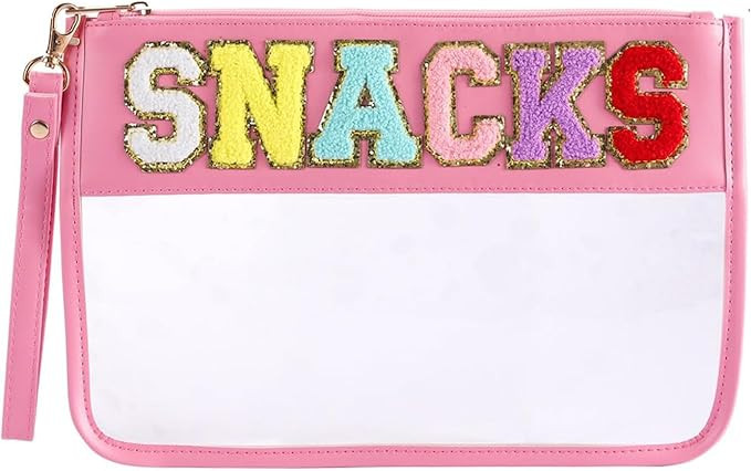 Chenille Embroidered Letter Snack Pouch, Durable Zipper Pouch for Travel, Waterproof Makeup Organ... | Amazon (UK)
