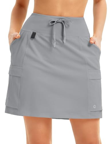 baleaf Women's 16" Hiking Cargo Skort Skirt High Waisted with Pockets Golf Workout UPF 50+ Sun Pr... | Amazon (US)