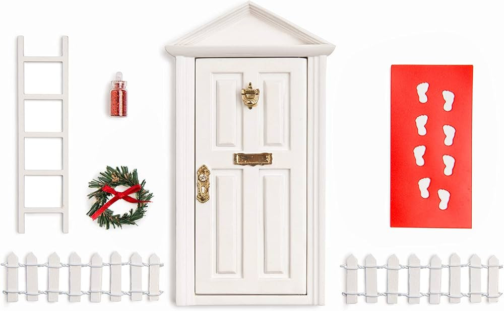 White Wooden 7" inch Miniature Door/Enchanted Magical Fairy Doors/Flower Fairies Secret Hidden Do... | Amazon (US)