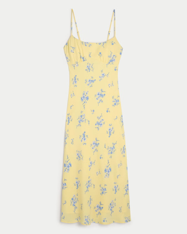 Women's Crepe Open Back Midi Slip Dress | Women's Dresses & Rompers | HollisterCo.com | Hollister (US)