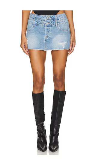 Courtney Micro Mini Skirt in Light Wash | Revolve Clothing (Global)